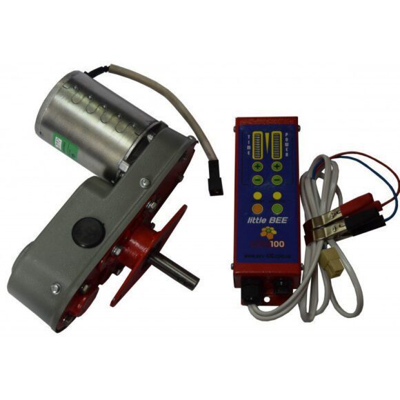 Привод медогонки электрический -12V двухступенчатый зубчастоременной